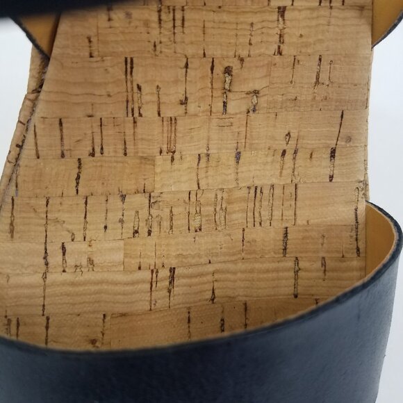 Korks Kork-Ease Austin Sandals Women 11 EU 43 Navy Leather Faux Cork Wedge Shoe - Picture 15 of 16